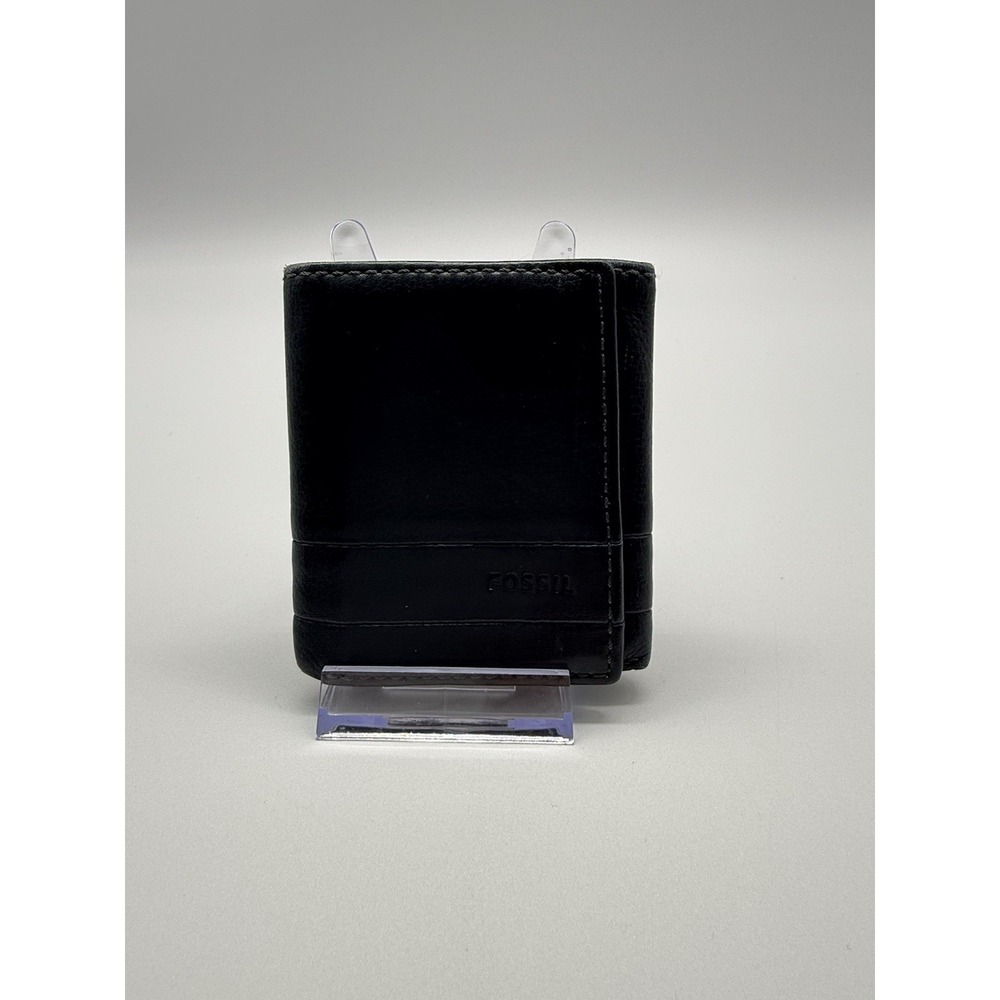 Fossil Brooks Trifold Wallet‎ Blue Leather
